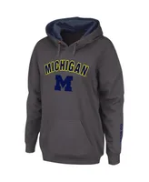 Women's Colosseum Charcoal Michigan Wolverines Arch & Logo Pullover Hoodie