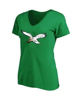 Women's Fanatics Jalen Hurts Kelly Green Philadelphia Eagles Plus Throwback Player Name and Number V-Neck T-shirt