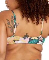 Volcom Juniors' Printed Had Me At Aloha Cropped Bikini Top