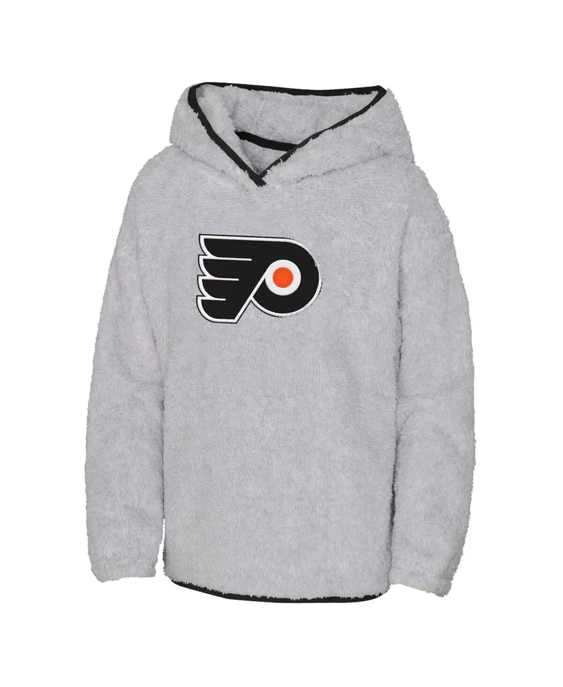 Big Girls Heather Gray Philadelphia Flyers Ultimate Teddy Fleece Pullover Hoodie