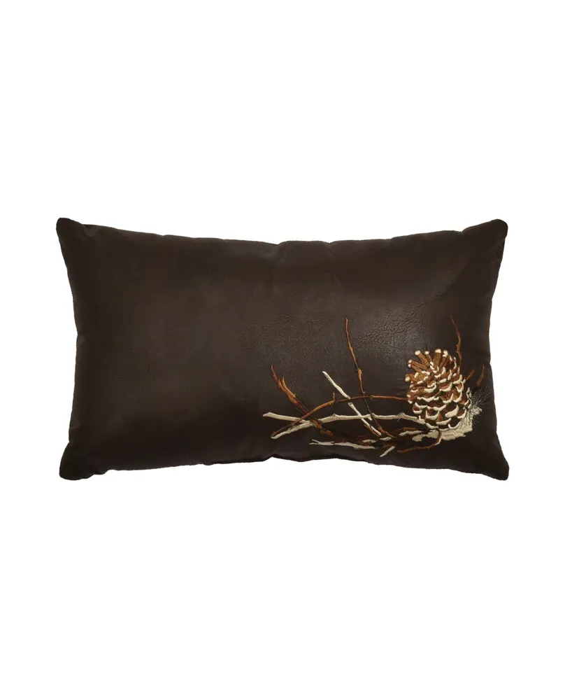 Five Queens Court Daniel Pine Cone Boudoir Embellished Decorative Pillow, 12" x 20"