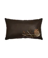 Five Queens Court Daniel Pine Cone Boudoir Embellished Decorative Pillow, 12" x 20"