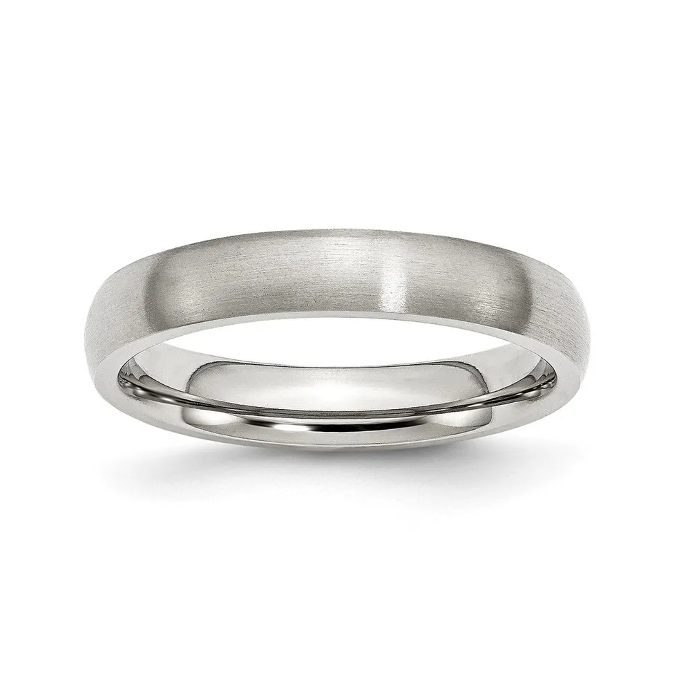 Chisel Stainless Steel Brushed 4mm Half Round Band Ring