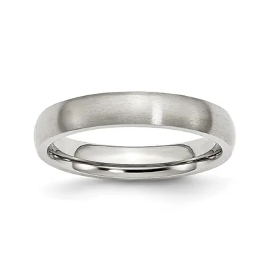 Chisel Stainless Steel Brushed 4mm Half Round Band Ring