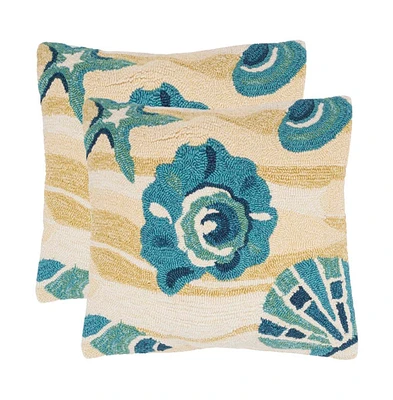 Safavieh Indoor/Outdoor Beyond The Sea 20" x Pillow (Set of 2)