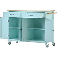Wood Top Kitchen Island Cart