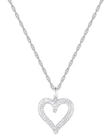 Diamond Heart 18" Pendant Necklace (1/4 ct. t.w.) in 10k White Gold