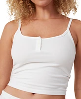 Cotton On Women's Peached Jersey Henley Camisole Top