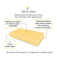 BreathableBaby All-in-One Fitted Sheet & Waterproof Cover for 52" x 28" Crib Mattress (2-Pack)