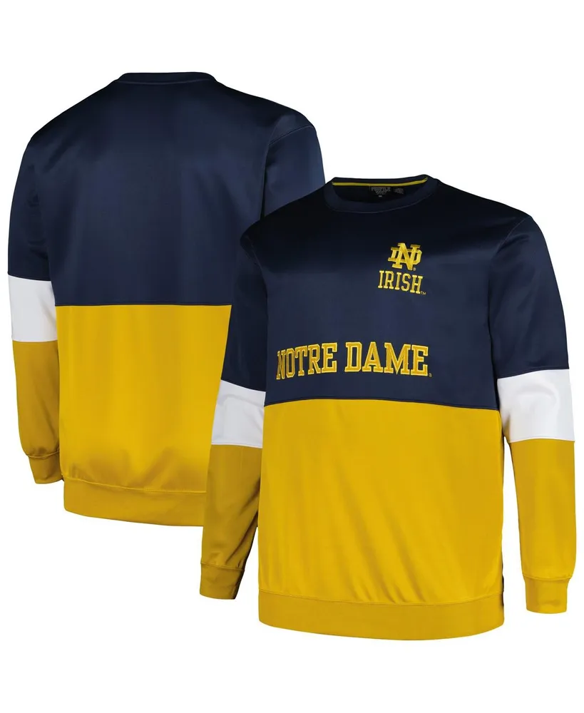 Men's Profile Navy Notre Dame Fighting Irish Big and Tall Fleece Pullover Sweatshirt