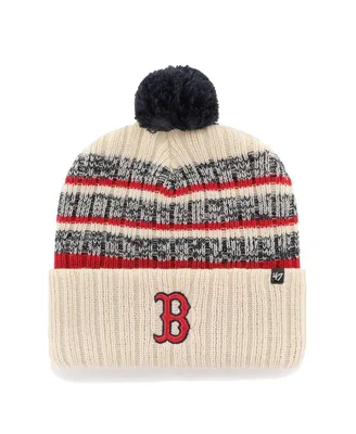 Men's '47 Brand Natural Boston Red Sox Tavern Cuffed Knit Hat with Pom