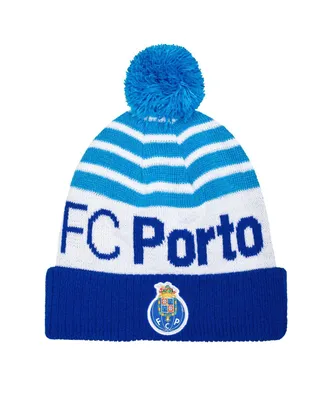 Men's Blue Fc Porto Olympia Cuffed Knit Hat with Pom