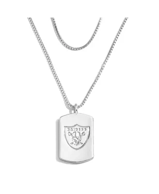 Women's Wear by Erin Andrews x Baublebar Las Vegas Raiders Silver Dog Tag Necklace