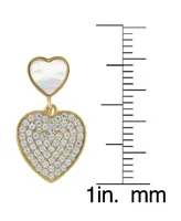Macy's Simulated Mother of Pearl and Cubic Zirconia Heart Earring