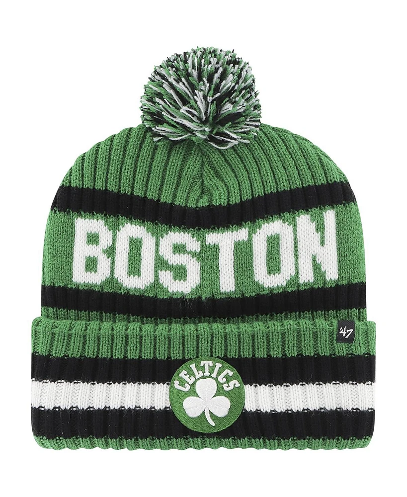 Men's '47 Brand Kelly Green Boston Celtics Bering Cuffed Knit Hat with Pom