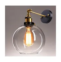 Vintage inspired Industrial 7.9" Bell Shape Glass Light Wall Sconce Edison Lamp Transparent