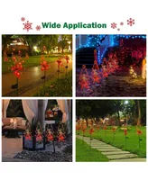 Solar Red Berries Tree Stake Lights Xmas Solar Pathway Light Garden Yard 8Pcs