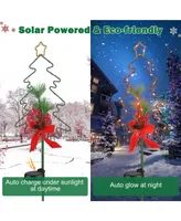 Solar Red Berries Tree Stake Lights Xmas Solar Pathway Light Garden Yard 8Pcs