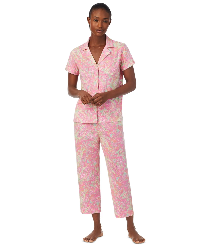 Lauren Ralph Women's 2-Pc. Printed Capri Pajamas Set