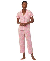 Lauren Ralph Women's 2-Pc. Printed Capri Pajamas Set