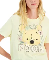 Disney Juniors' Floral Pooh Crewneck Graphic Tee