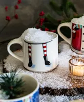 over&back Snowman and Santa Stackable Mugs, Set of 4