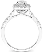 Diamond Halo Bridal Set (1 ct. t.w.) in 14k White Gold