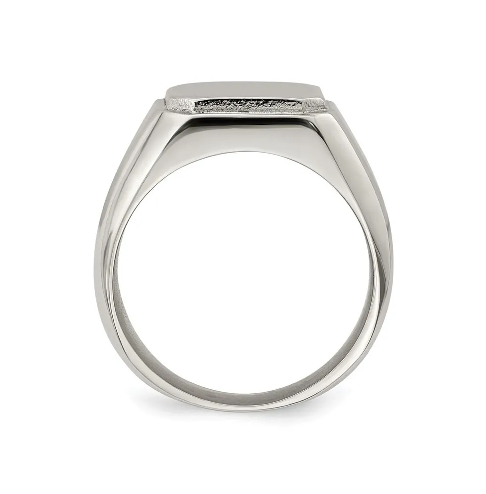 Chisel Stainless Steel Polished Signet Ring