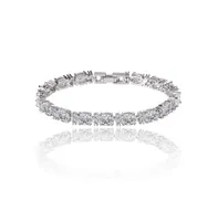 Cubic Zirconia Tennis Bracelet with Oval and Round Cut Cz