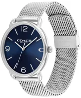 Coach Unisex Elliot Silver-Tone Stainless Steel Mesh Bracelet Watch 41mm