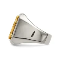 Chisel Stainless Steel 14k Gold Accent Polished Praying Hands Ring