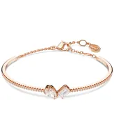 Swarovski Rose Gold-Tone Mesmera Mixed Cuts Bangle Bracelet & Pendant Necklace Set, 15" + 2-3/4" extender