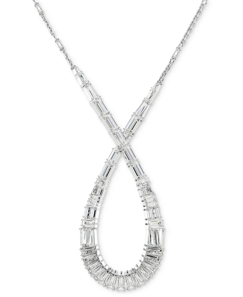 Swarovski Rhodium-Plated Mixed Crystal Infinity Pendant Necklace, 15" + 2-3/4" extender