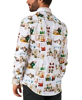 OppoSuits Men's Elf Christmas Shirt - Party Stylish Button-Up White Long sleeve