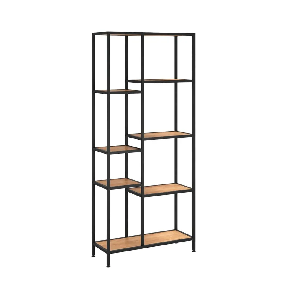 Book Shelf 31.5"x11.8"x70.9" Steel and Engineered Wood