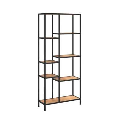 Book Shelf 31.5"x11.8"x70.9" Steel and Engineered Wood