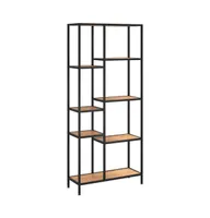 Book Shelf 31.5"x11.8"x70.9" Steel and Engineered Wood