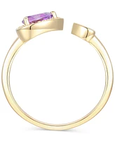 3-Pc. Set Amethyst (2-1/8 ct. t.w.) & Lab-Grown White Sapphire (1/3 Heart Ring, Pendant Bracelet 14k Gold-Plated Sterling Silver (Also