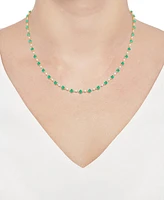 Emerald (5-3/8 ct. t.w.) & Diamond (1-1/6 All Around 17" Collar Necklace 14k Gold (Also Ruby Sapphire)