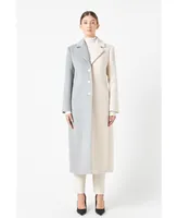 Women's Colorblock Maxi Coat