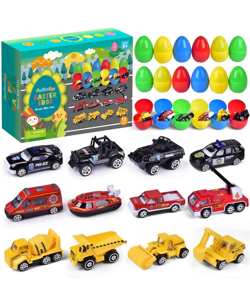 Fun Little Toys Easter Eggs Prefilled with Assorted Vehicle Toys