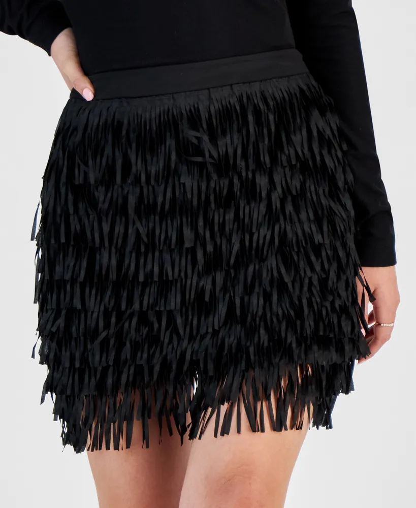 Guess Women's Yuzi Fringe Mini Skirt