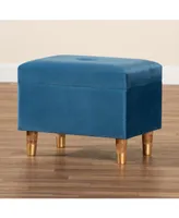 Baxton Studio Elias Modern and Contemporary Velvet Fabric Upholstered and Finished Wood Storage Ottoman