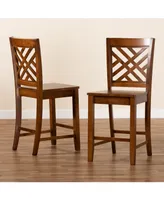 Baxton Studio Caron Modern and Contemporary Transitional 2-Piece Finished Wood Counter Stool Set