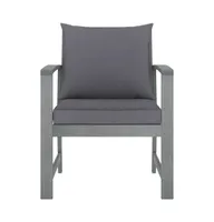 Patio Chairs 2 pcs with Dark Gray Cushions Solid Acacia Wood