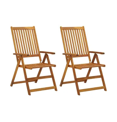 Patio Reclining Chairs 2 pcs Solid Acacia Wood