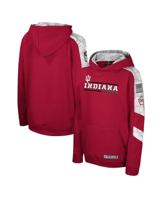 Big Boys Colosseum Crimson Indiana Hoosiers Oht Military-Inspired Appreciation Cyclone Digital Camo Pullover Hoodie