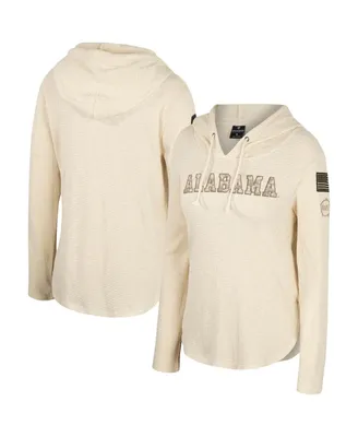 Women's Colosseum Cream Alabama Crimson Tide Oht Military-Inspired Appreciation Casey Raglan Long Sleeve Hoodie T-shirt