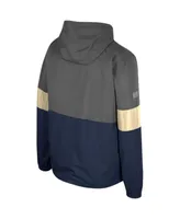 Men's Colosseum Charcoal Navy Midshipmen Miles Full-Zip Hoodie Jacket