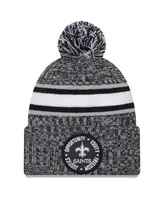 Men's New Era Heather Black New Orleans Saints 2023 Inspire Change Cuffed Knit Hat with Pom